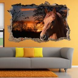 Beautiful Race Horse Majestic Sunrise Fields Wall Mural Sticker Poster Decal Room Office Nursery Decor Id626 - thumbnail 3