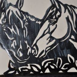 Metal Art, Wall Art Metal Horse, Contemporary Sculpture in Metal, Painting, Horse Wall Decor - thumbnail 4