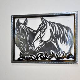 Metal Art, Wall Art Metal Horse, Contemporary Sculpture in Metal, Painting, Horse Wall Decor - thumbnail 3