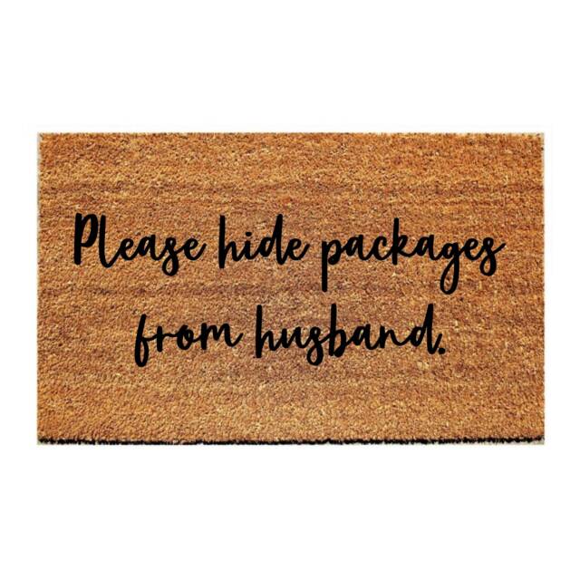 Custom Doormat Funny - Please Hide Packages From Husband - image 1