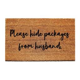 Custom Doormat Funny - Please Hide Packages From Husband - thumbnail 1