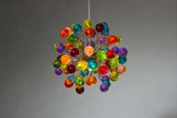 Rainbow Bubble Pendant Light Handmade Resin Ball Chandelier - thumbnail 1