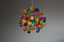 Rainbow Bubble Pendant Light Handmade Resin Ball Chandelier - thumbnail 2