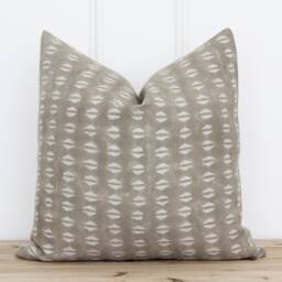 Tan Hand Block Pillow Cover - Indian Print Geometric Printed 20 X 16 26 -- Nora