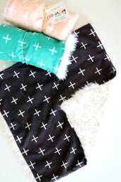 Dream Lovie. Security Blanket. Personalized Lovey. Faux Fur Black Plus. Mini Baby Minky Shower Gift - thumbnail 1