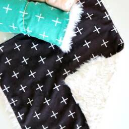Dream Lovie. Security Blanket. Personalized Lovey. Faux Fur Black Plus. Mini Baby Minky Shower Gift - thumbnail 3