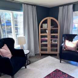 Block Print Curtains Boho Drapes, Blue , Green & Blush Window Treatments - thumbnail 4