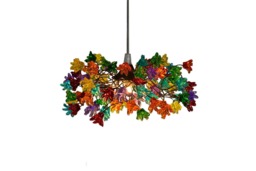 Multicolored Jumping Resin Flower Pendant Light Kitchen Island Hallway Bathroom