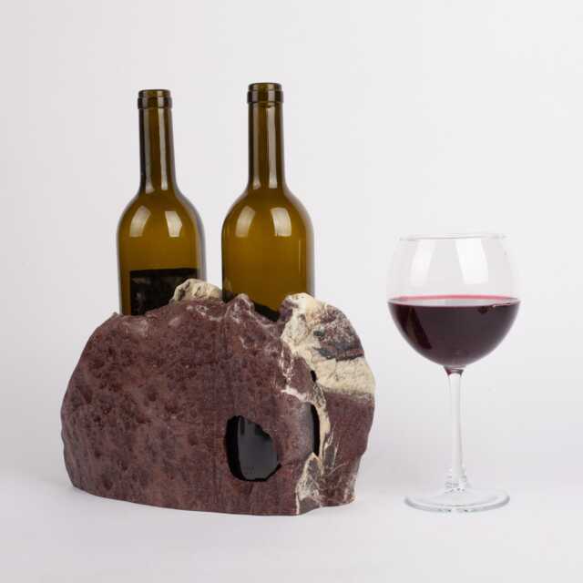 Handmade Burgundy Marble Wine Bottle Holder Unique Rack - image 1
