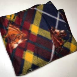 Zoofleece Horse Red Horses Plaid Farm Equestrian Animal Mare Polar Fleece Blanket Quilt Throw 60x68 - thumbnail 2