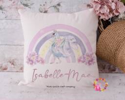 Gift For Girl, Cushion Little Girl, Girl Cushion, Pillow, Swan Rainbow - thumbnail 1