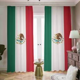 Mexican Flag Curtains, Mexico Flag, Home, Decor, Living Room, Design, Dia Los Muertos, Day Of The Dead, 5 De Mayo, Gifts - thumbnail 1