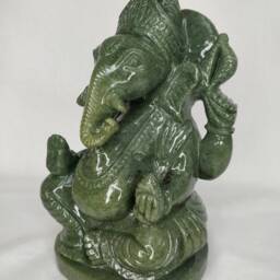 Jade Ganesha, Ganpati, Gemstone Ganesha, Gem Sculptures, Aventurine Altar Prayer Religious Spiritual Decorative Ganesha - thumbnail 3