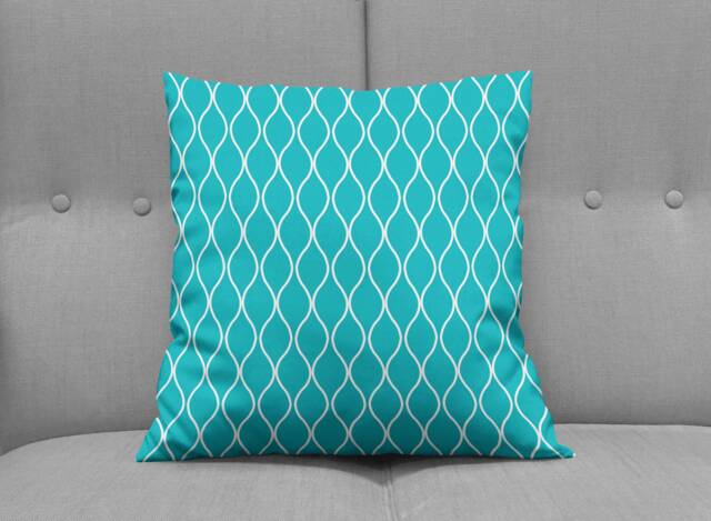 Turquoise Cushion Cover, Blue Cushion, Gift For The Home, Pillow, Bedroom Cushions, Living Room Decor, Home Geometric - image 1