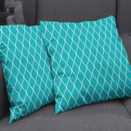Turquoise Cushion Cover, Blue Cushion, Gift For The Home, Pillow, Bedroom Cushions, Living Room Decor, Home Geometric - thumbnail 3