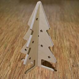 Modern Wood Christmas Tree Scandinavian Diy Table Decor Winter Decoration Alternative Plywood Cat Safe - thumbnail 3