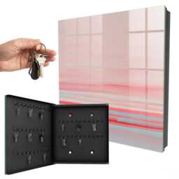 Pastel Stripes Key Cabinet For Home, Pink Box Abstract Abstraction, Those Who Value Peace & Elegance - thumbnail 1