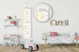 Personalised Height/ Growth Chart - Sweet Lullaby Beautiful Nursery & Bedroom Wall Decor Printed On A Luxury Fabric Ideal Keepsake - thumbnail 1