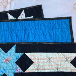 Soda Pop Stars Quilt Retro Black Toddler Lap Quilt - thumbnail 2
