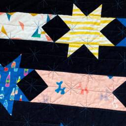 Soda Pop Stars Quilt Retro Black Toddler Lap Quilt - thumbnail 3