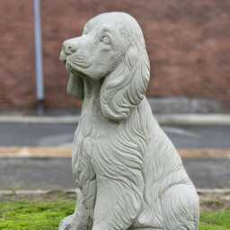 Garden Cocker Spaniel Concrete Statue Stone Spaniel Figurine Outdoor Dog Yard Sculpture Handcrafted Cement Pet Decor Memorial Ornament - thumbnail 3