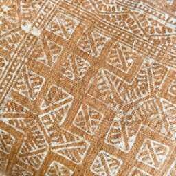 Vintage Hmong Hemp Pillow Handwoven Tribal Textile, Brown & Navy Batik - thumbnail 3