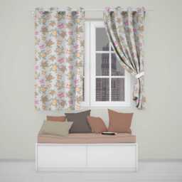 Cute Sea Turtle & Starfish Pastel Ocean Seamless Pattern Readymade Eyelet Ring Top Thermal 100% Blackout Curtains - thumbnail 1