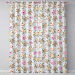 Cute Sea Turtle & Starfish Pastel Ocean Seamless Pattern Readymade Eyelet Ring Top Thermal 100% Blackout Curtains - thumbnail 2