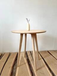 Round Solid Wood White Oak Dining Table Reclaimed Room Large Mid Century Modern Rustic Scandinavian Circule