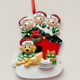 Personalised Dog Christmas Tree Decoration, Family Of 2 & Dog, 3 4 5 - thumbnail 3