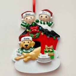 Personalised Dog Christmas Tree Decoration, Family Of 2 & Dog, 3 4 5 - thumbnail 2