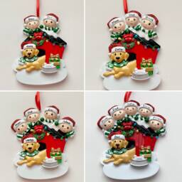 Personalised Dog Christmas Tree Decoration, Family Of 2 & Dog, 3 4 5 - thumbnail 1