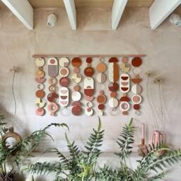 Handmade Modern Wall Art - Large Mid-Century Geometric Hanging