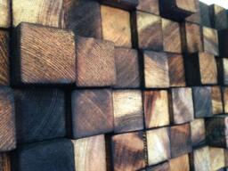 Rustic Reclaimed Pine Wood Wall Art - Handmade Mosaic