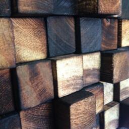 Rustic Reclaimed Pine Wood Wall Art - Handmade Mosaic - thumbnail 4