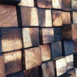 Rustic Reclaimed Pine Wood Wall Art - Handmade Mosaic - thumbnail 2