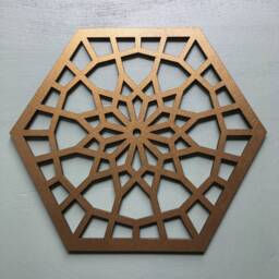 Arabesque Wooden Wall Panels Moroccan Decor, Set Of 9 - thumbnail 2