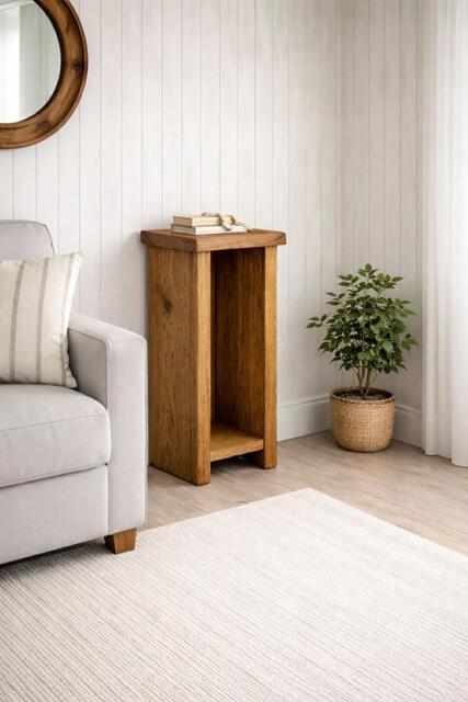 Handcrafted Rustic Solid Wood Side Table Bookcase - Shabby Chic Handmade Pine - image 1