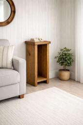 Handcrafted Rustic Solid Wood Side Table Bookcase - Shabby Chic Handmade Pine - thumbnail 1