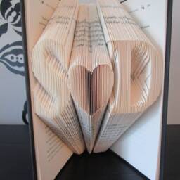 Custom Personalized Letter Heart Folded Book Art, Custom Gift, Valentine's Day Wedding Book Sculpture - thumbnail 3