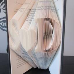 Custom Personalized Letter Heart Folded Book Art, Custom Gift, Valentine's Day Wedding Book Sculpture - thumbnail 2