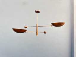 2 Pendant Light - Antique Brass Sputnik Chandelier Mid Century Modern Ceiling Custom Kitchen Fixture