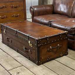 Handmade Trunk Coffee Table Designer Storage Chest For Living Room Furniture - thumbnail 3