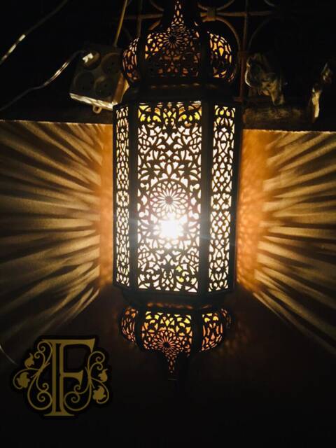 Handmade Moroccan Brass Wall Light Sconce - Artisan Lighting Boho & Mediterranean Decor - image 1