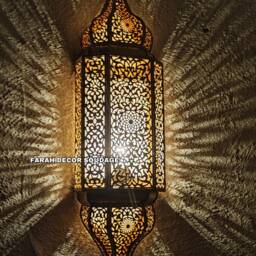 Handmade Moroccan Brass Wall Light Sconce - Artisan Lighting Boho & Mediterranean Decor - thumbnail 4