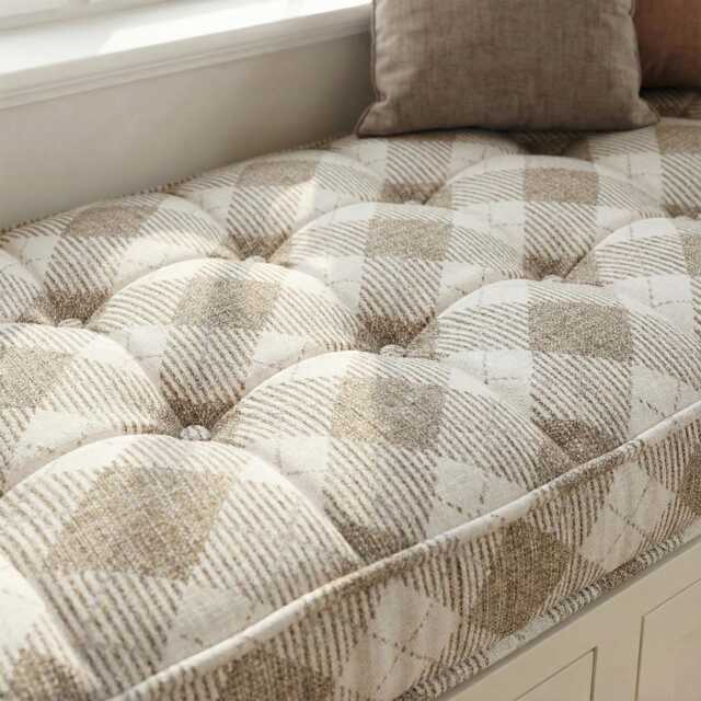 French Cushion Indoor, Tufted Bench Cushion, Window Seat Reading Nook Comfy Floor - image 1