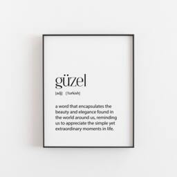 G??zel, Turkish Art, Words, Dictionary Prints, Words in English Language, Wall Art Turkey, Key Phrases, A2 - thumbnail 1