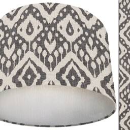 Handmade Grey Geometric Lampshade Bohemian Moroccan Light - thumbnail 3