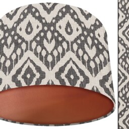 Handmade Grey Geometric Lampshade Bohemian Moroccan Light - thumbnail 2