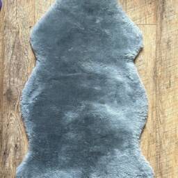 Grey Sheepskin Rug British Moorland Shorn Lambland Pelt - thumbnail 2